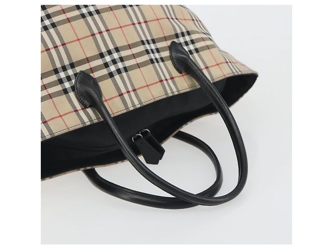 Burberrys Nova Check Blue Label Tote Bag aus beige Canvas, authentisch kk702 - Ansicht 7