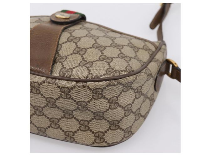 Borsa GUCCI GG Supreme Web Sherry Line PVC Beige Gold 89 02 032 Auth 198257 D'oro - vista 10