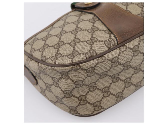 Borsa GUCCI GG Supreme Web Sherry Line PVC Beige Gold 89 02 032 Auth 198257 D'oro - vista 11