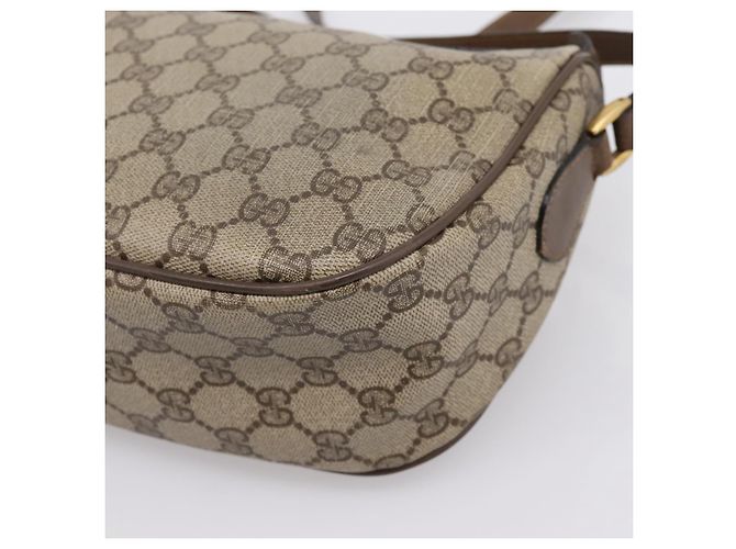 Borsa GUCCI GG Supreme Web Sherry Line PVC Beige Gold 89 02 032 Auth 198257 D'oro - vista 12
