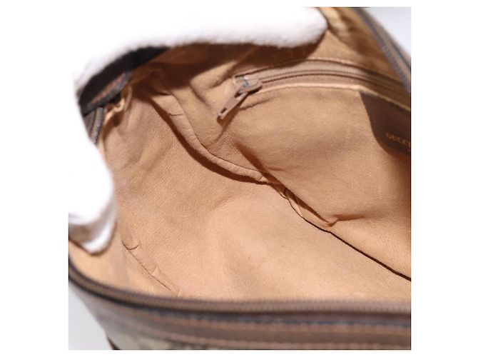 Borsa GUCCI GG Supreme Web Sherry Line PVC Beige Gold 89 02 032 Auth 198257 D'oro - vista 18