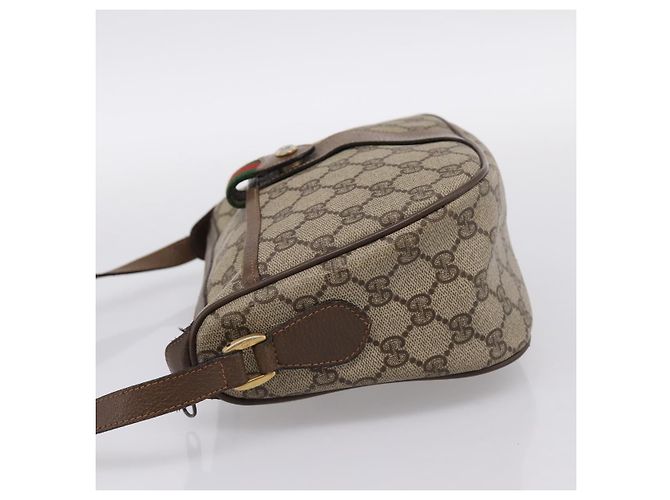 Borsa GUCCI GG Supreme Web Sherry Line PVC Beige Gold 89 02 032 Auth 198257 D'oro - vista 4