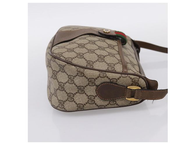 Borsa GUCCI GG Supreme Web Sherry Line PVC Beige Gold 89 02 032 Auth 198257 D'oro - vista 5