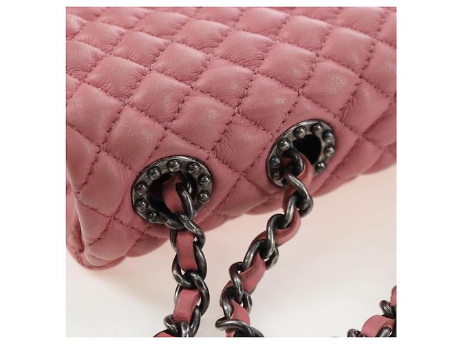 CHANEL Matelasse Dallas Chain Schultertasche aus Lammleder Rosa Silber CC Auth 196321V Pink - Ansicht 15