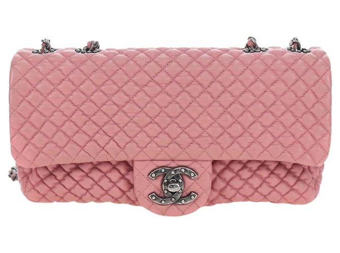 CHANEL Matelasse Dallas Chain Schultertasche aus Lammleder Rosa Silber CC Auth 196321V Pink - Ansicht 2