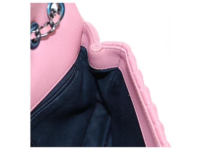 CHANEL Matelasse Dallas Chain Schultertasche aus Lammleder Rosa Silber CC Auth 196321V Pink - Ansicht 22