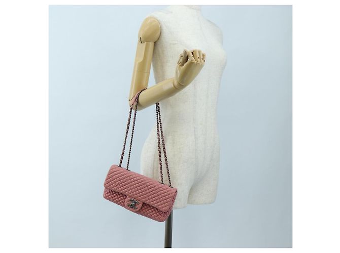 CHANEL Matelasse Dallas Chain Schultertasche aus Lammleder Rosa Silber CC Auth 196321V Pink - Ansicht 28