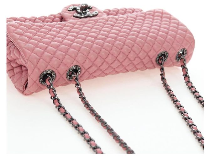 CHANEL Matelasse Dallas Chain Schultertasche aus Lammleder Rosa Silber CC Auth 196321V Pink - Ansicht 6