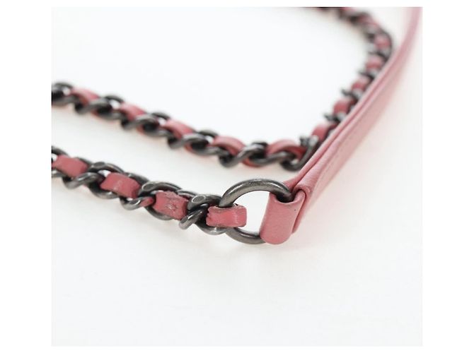 CHANEL Matelasse Dallas Chain Schultertasche aus Lammleder Rosa Silber CC Auth 196321V Pink - Ansicht 8