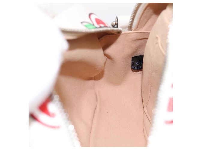 Borsa a tracolla GUCCI GG Marmont Apple in pelle Bianco Argento 447632 Auth ka5779M - vista 19