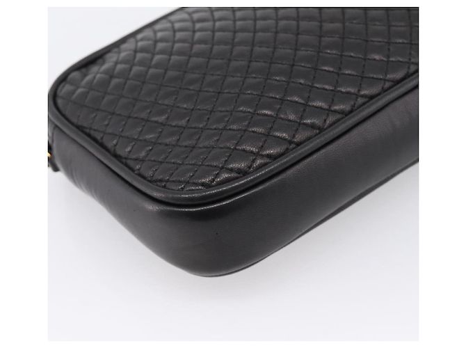 Borsa a tracolla con catena BALLY in pelle nera e oro Auth am8614A Nero - vista 13