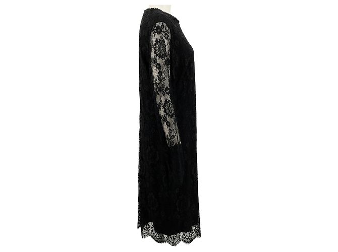 Escada Langarmkleid aus schwarzer Spitze - vue 2