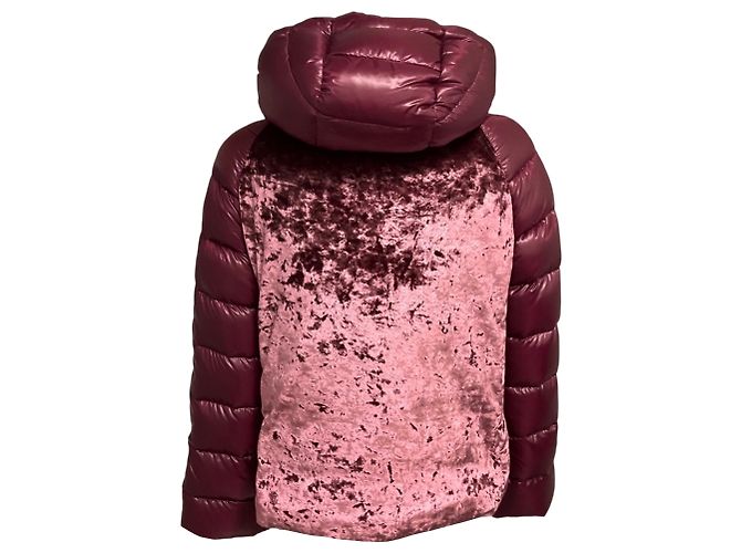 Casaco Puffer acolchoado Herno Resort em nylon borgonha e veludo cotelê Bordeaux - vista 3