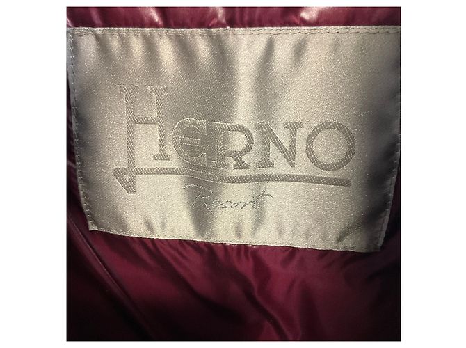 Casaco Puffer acolchoado Herno Resort em nylon borgonha e veludo cotelê Bordeaux - vista 4