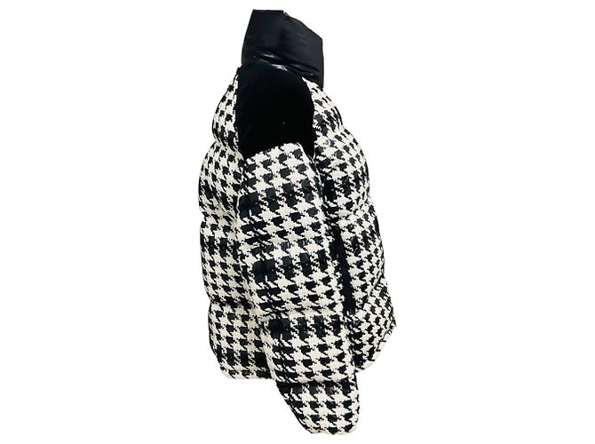 Moncler Black / White Erine Houndstooth Pattern Puffer Jacket - view 2