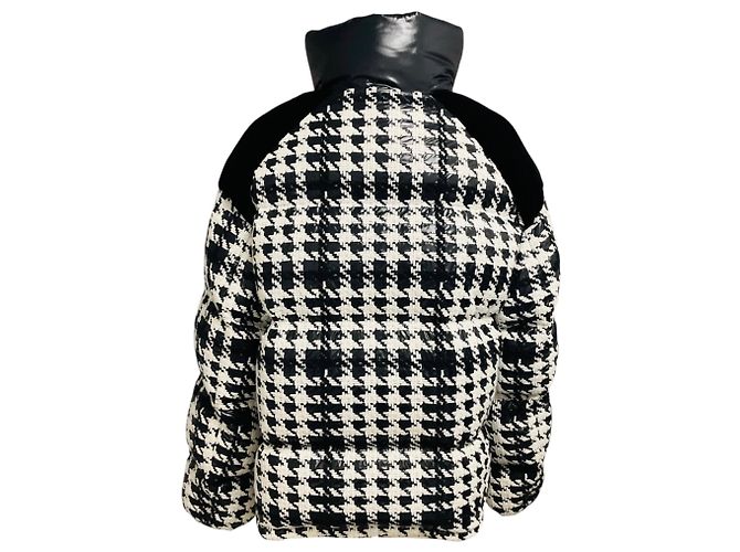 Moncler Black / White Erine Houndstooth Pattern Puffer Jacket - view 3