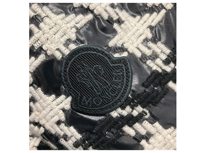 Moncler Black / White Erine Houndstooth Pattern Puffer Jacket - view 7