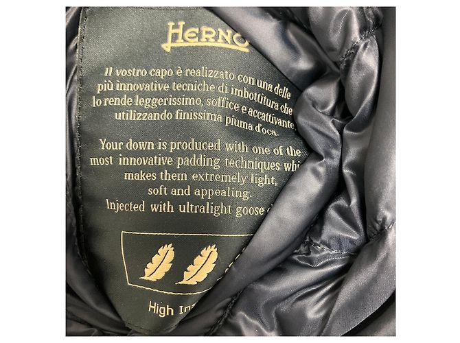 Herno Giacca Puffer Leggera Reversibile Blu Navy / Marrone con Zip Anteriore - vista 4