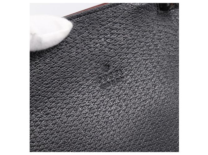 Borsa a mano GUCCI Bamboo in pelle nera e oro 002 1060 Auth ka5801 Nero D'oro - vista 15