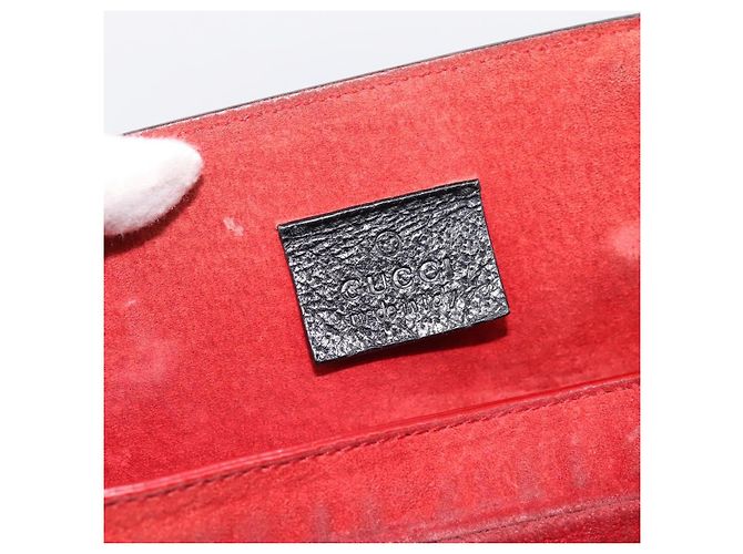 Borsa a mano GUCCI Bamboo in pelle nera e oro 002 1060 Auth ka5801 Nero D'oro - vista 16
