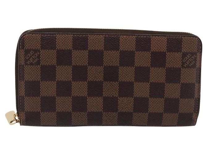 LOUIS VUITTON Damier Ebene Zippy Wallet Cartera Larga N41661 LV Auth 196670 - vista 13