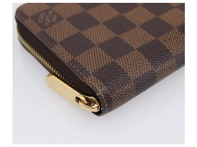 LOUIS VUITTON Damier Ebene Zippy Wallet Cartera Larga N41661 LV Auth 196670 - vista 14