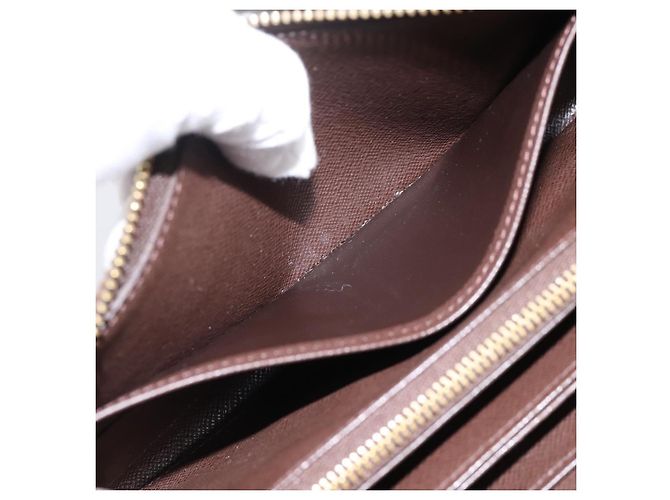 LOUIS VUITTON Damier Ebene Zippy Wallet Cartera Larga N41661 LV Auth 196670 - vista 17