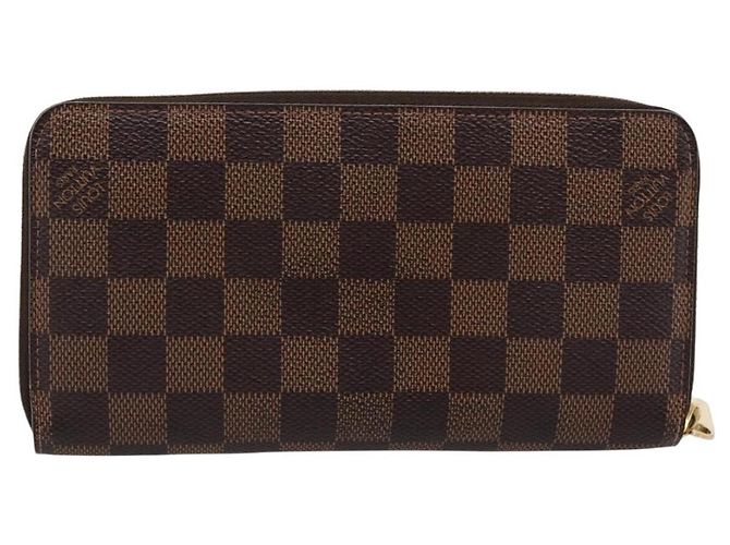 LOUIS VUITTON Damier Ebene Zippy Wallet Cartera Larga N41661 LV Auth 196670 - vista 2