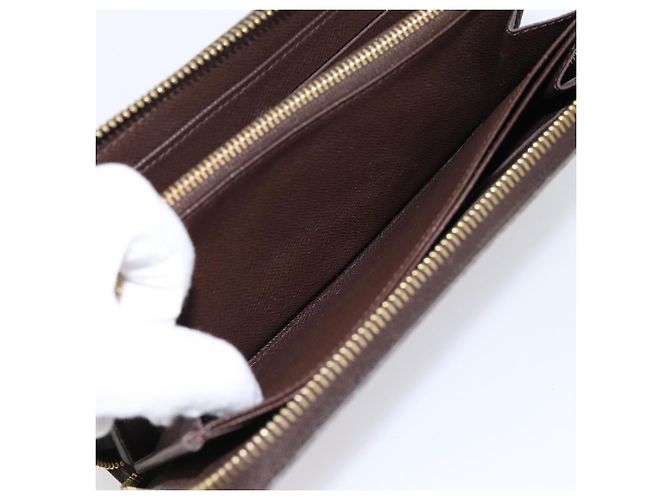 LOUIS VUITTON Damier Ebene Zippy Wallet Cartera Larga N41661 LV Auth 196670 - vista 20