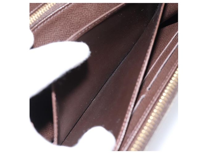 LOUIS VUITTON Damier Ebene Zippy Wallet Cartera Larga N41661 LV Auth 196670 - vista 21