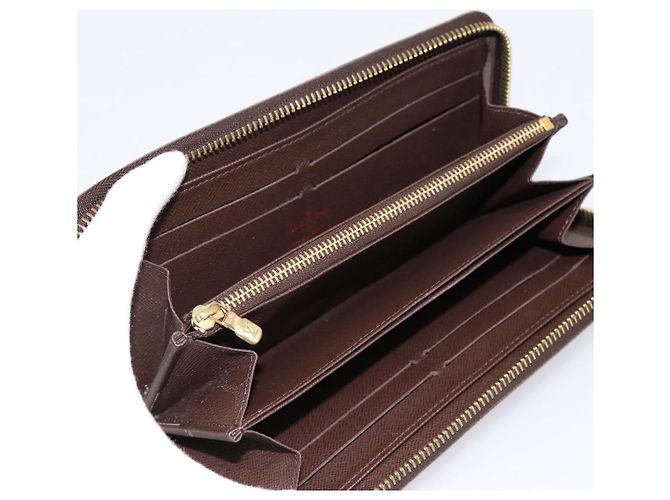 LOUIS VUITTON Damier Ebene Zippy Wallet Cartera Larga N41661 LV Auth 196670 - vista 9