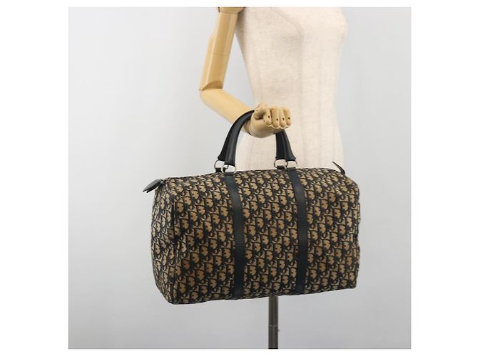 Borsa Boston Christian Dior Trotter Canvas Navy Silver Auth 195678 Argento Blu navy - vista 19