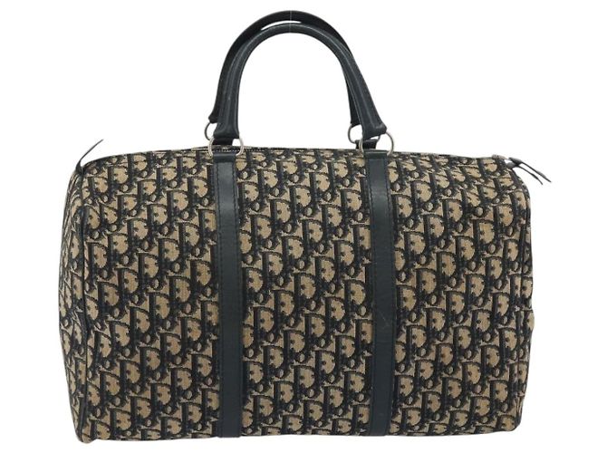Borsa Boston Christian Dior Trotter Canvas Navy Silver Auth 195678 Argento Blu navy - vista 3