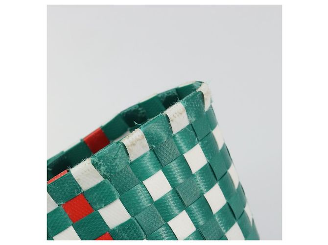 Borsa Cesto MARNI Vinyl Green Silver Auth 196678A Argento Verde - vista 10