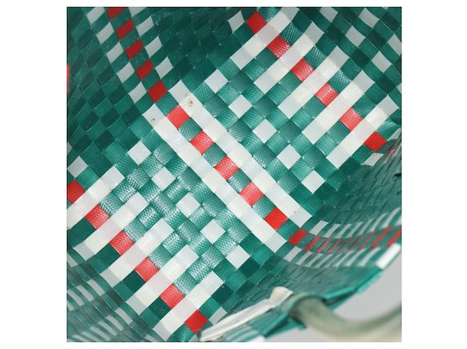 Borsa Cesto MARNI Vinyl Green Silver Auth 196678A Argento Verde - vista 12