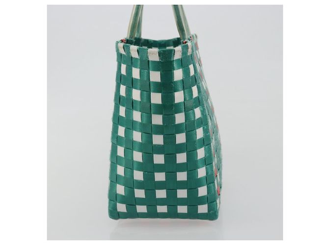 Borsa Cesto MARNI Vinyl Green Silver Auth 196678A Argento Verde - vista 3