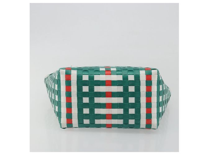Borsa Cesto MARNI Vinyl Green Silver Auth 196678A Argento Verde - vista 5