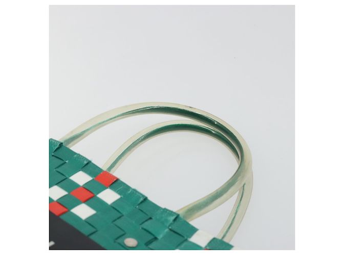 Borsa Cesto MARNI Vinyl Green Silver Auth 196678A Argento Verde - vista 8