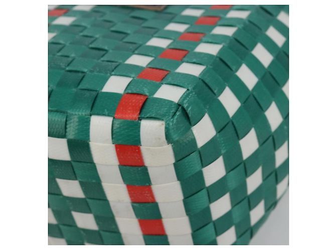 Borsa Cesto MARNI Vinyl Green Silver Auth 196678A Argento Verde - vista 9