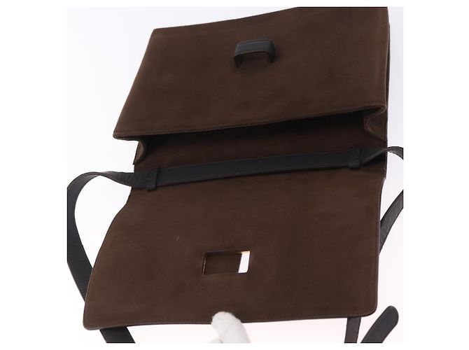 Borsa a tracolla LOEWE Suede Dark Brown Gold Tone Auth 196425A Marrone scuro - vista 10