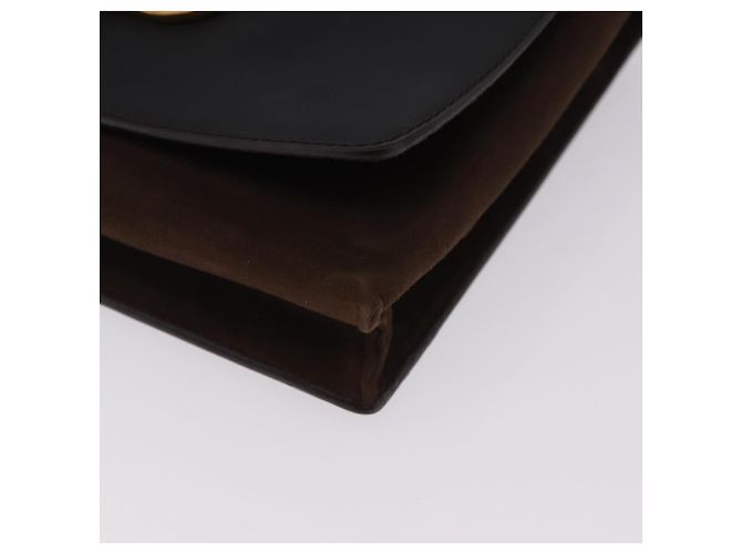 Borsa a tracolla LOEWE Suede Dark Brown Gold Tone Auth 196425A Marrone scuro - vista 14