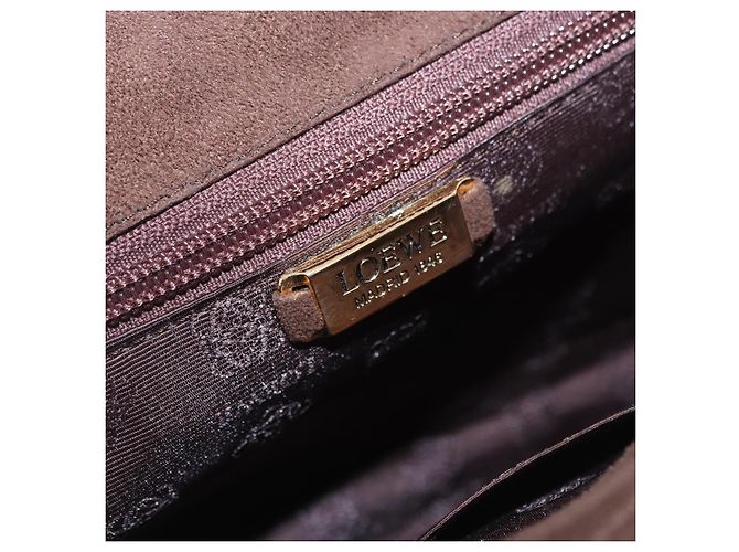 Borsa a tracolla LOEWE Suede Dark Brown Gold Tone Auth 196425A Marrone scuro - vista 18