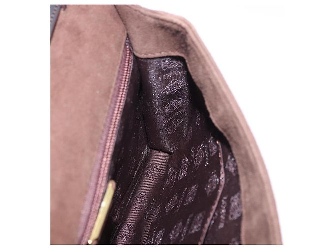 Borsa a tracolla LOEWE Suede Dark Brown Gold Tone Auth 196425A Marrone scuro - vista 19