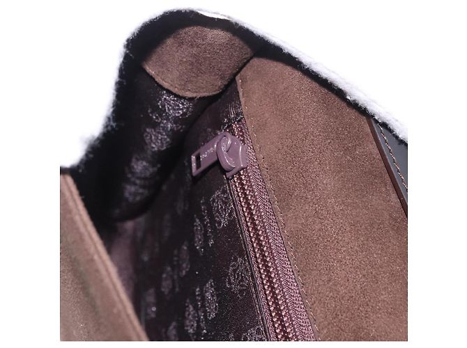 Borsa a tracolla LOEWE Suede Dark Brown Gold Tone Auth 196425A Marrone scuro - vista 21