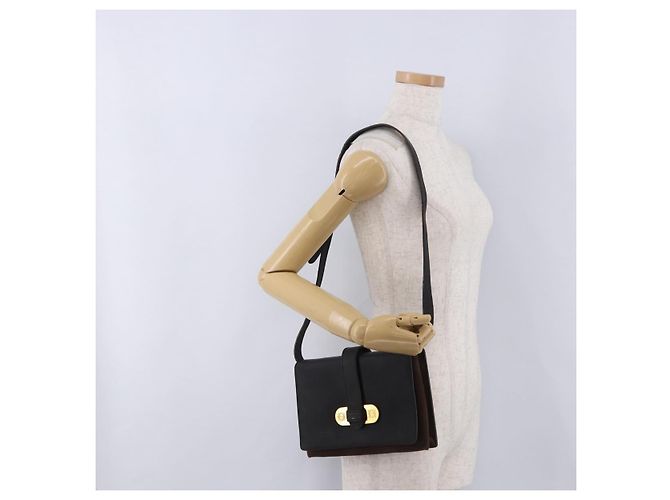 Borsa a tracolla LOEWE Suede Dark Brown Gold Tone Auth 196425A Marrone scuro - vista 22