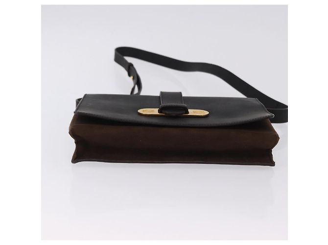 Borsa a tracolla LOEWE Suede Dark Brown Gold Tone Auth 196425A Marrone scuro - vista 5