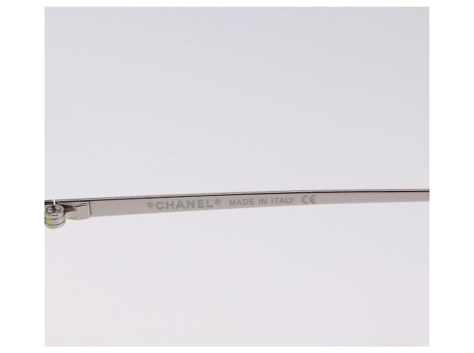 CHANEL Randlose Sonnenbrille Metall Green Silver CC Auth BA15023M Silber Grün - Ansicht 13
