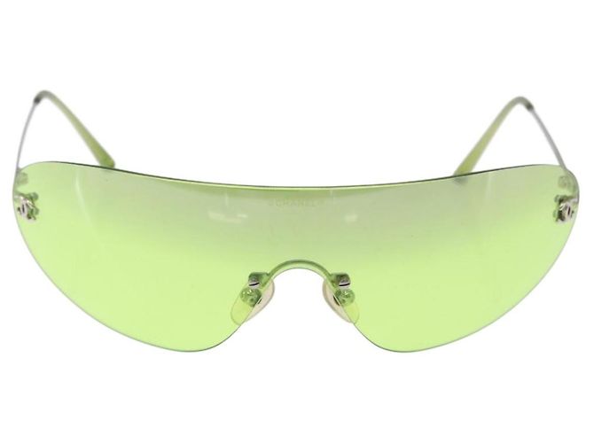 CHANEL Randlose Sonnenbrille Metall Green Silver CC Auth BA15023M Silber Grün - Ansicht 2
