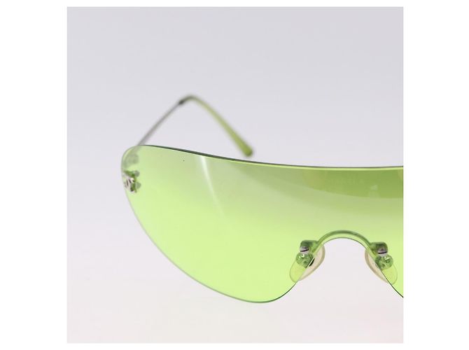 CHANEL Randlose Sonnenbrille Metall Green Silver CC Auth BA15023M Silber Grün - Ansicht 4