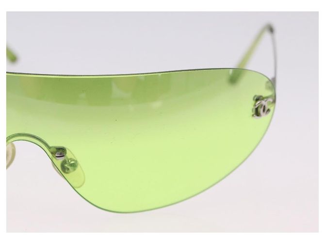 CHANEL Randlose Sonnenbrille Metall Green Silver CC Auth BA15023M Silber Grün - Ansicht 5